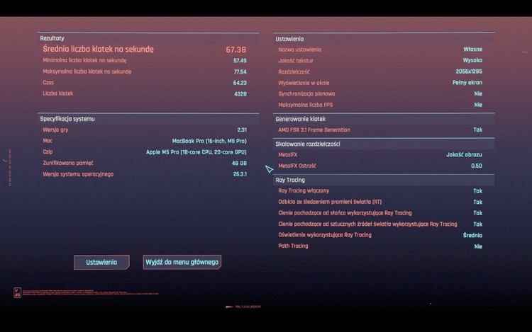 Cyberpunk 2077 – Benchmark