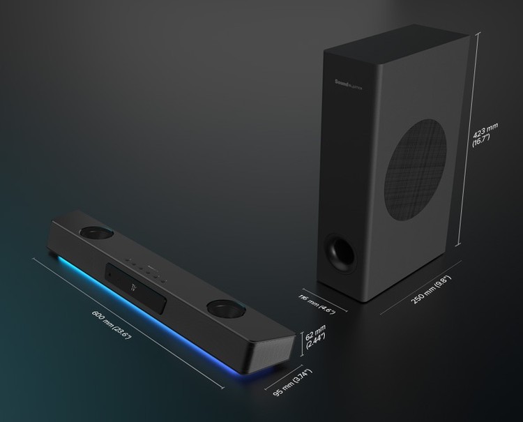 Sound Blaster Katana V2X – kompaktowy soundbar gamingowy z mikrofonami, Sprzęt audio od Creative na 2023