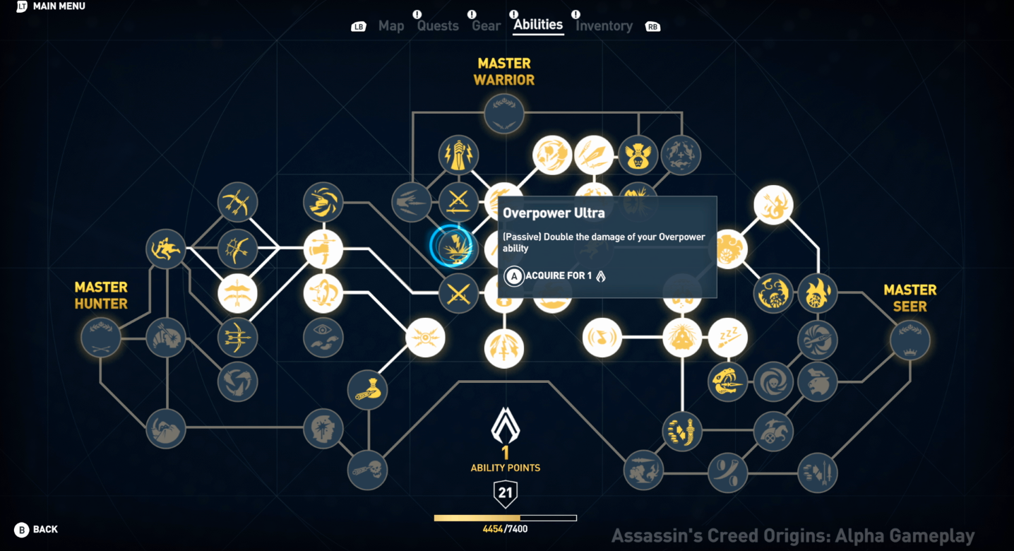 Assassin's Creed: Origins - drzewka rozwoju