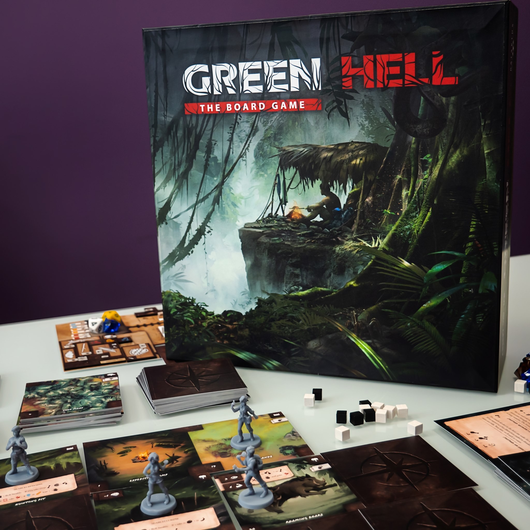 Green Hell: The Board Game - zawartość pudełka