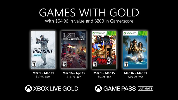 Games with Gold z czterema grami w marcu. Lista tytułów nie zachwyca