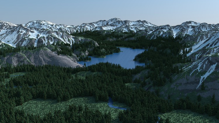 Mapa w grze Minecraft mylona z prawdziwym zdjęciem. Niesamowity projekt fana