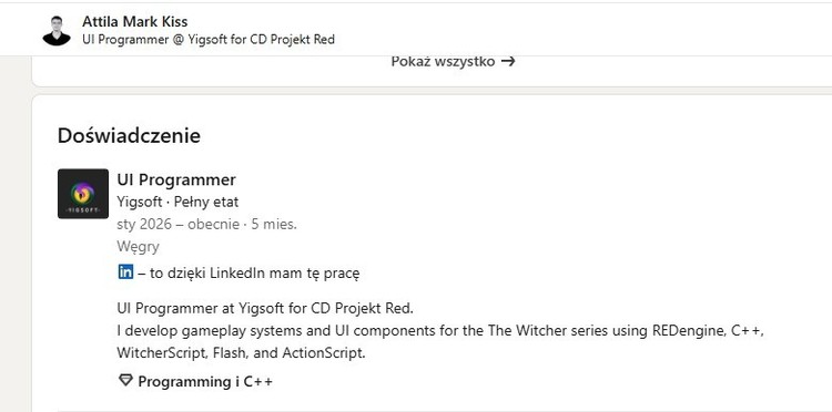 LinkedIn pracownika Yigsoft