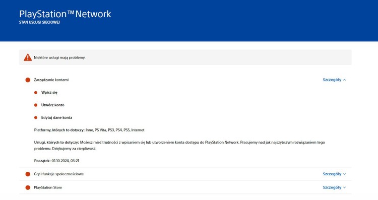 PlayStation Network – status