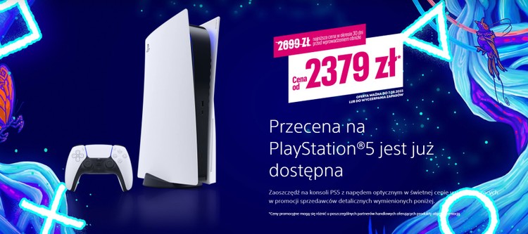 PlayStation 5 w oficjalnej promocji. Konsola Sony dostępna w niższej cenie, PlayStation 5 w niższej cenie. Gracze mogą skorzystać z oficjalnej promocji