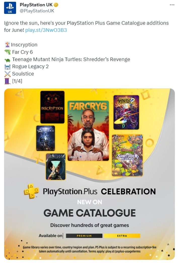 PS Plus Extra i Premium z ofertą 29 gier w czerwcu. Wszystkie tytuły już dostępne (Aktualizacja #2)