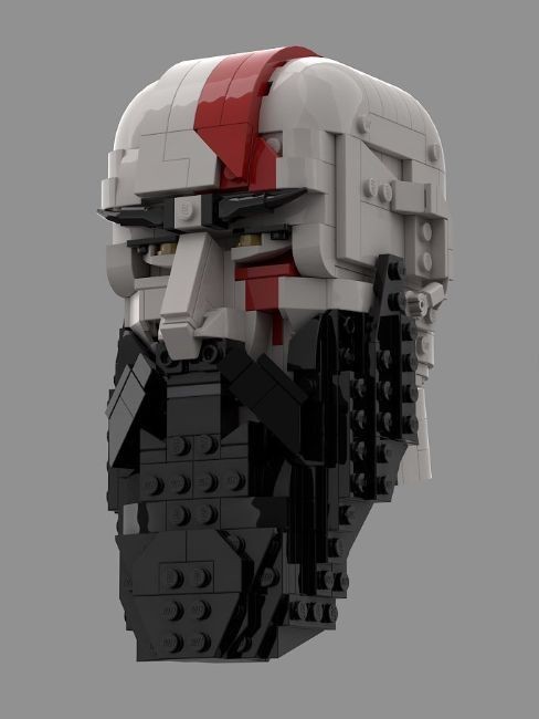 God of War – głowa Kratosa zbudowana z Lego