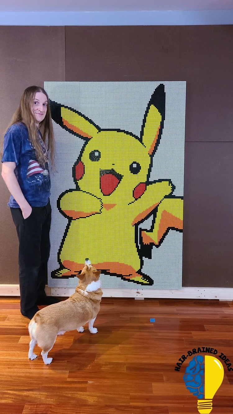Ogromny portret Pikachu z 2400 kostek Rubika