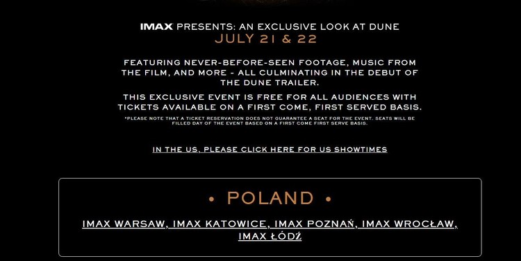 Diuna ze specjalnymi pokazami nowego zwiastuna w kinach IMAX. Również w Polsce