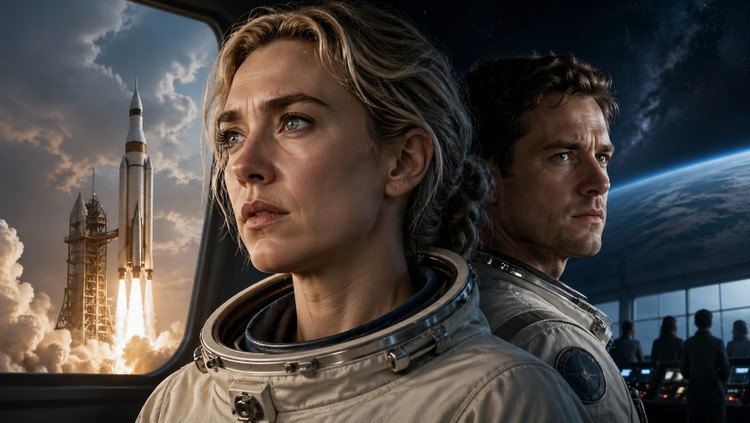 Vanessa Kirby i Lewis Pullman w The Spacesuit – wizualizacja wygenrowana przez AI