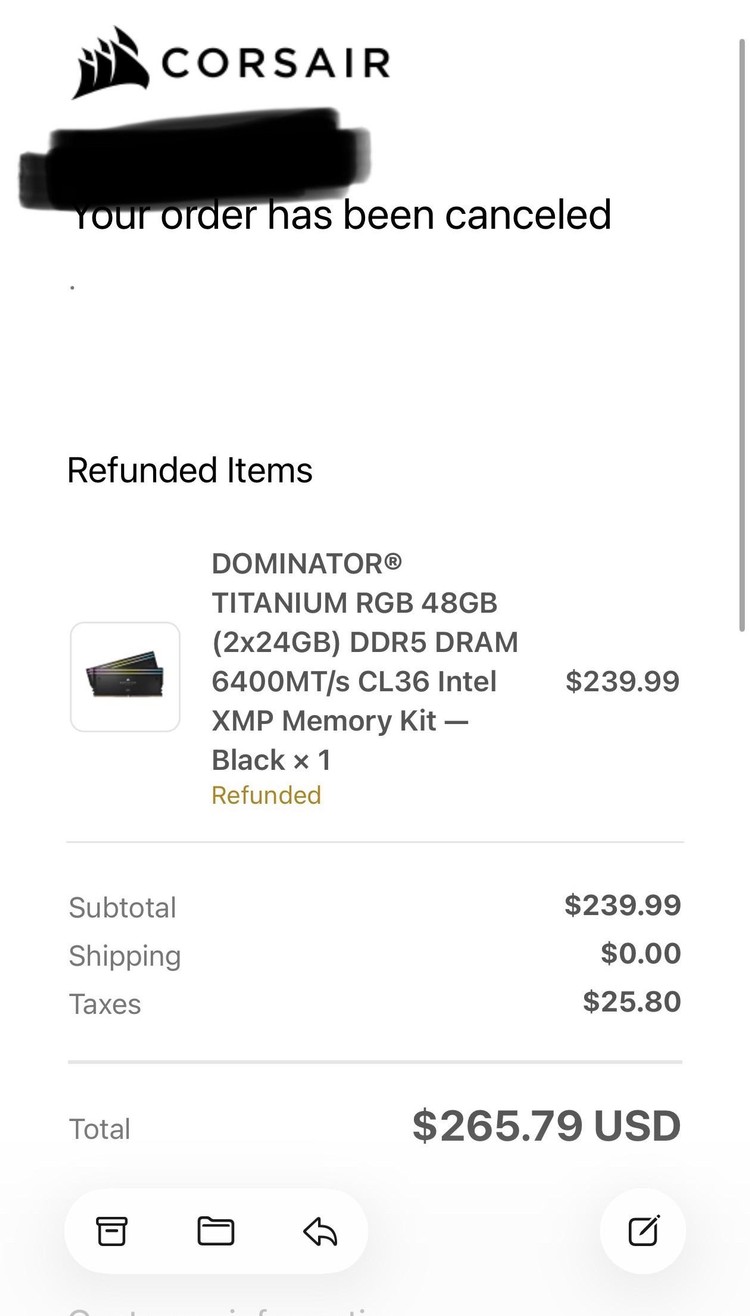 Corsair anulował ogromną falę zamówień na DDR5