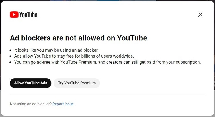 YouTube blokuje dostęp do serwisu po wykryciu adblocka, YouTube walczy z blokowaniem reklam. Z adblockami nic nie obejrzycie w serwisie