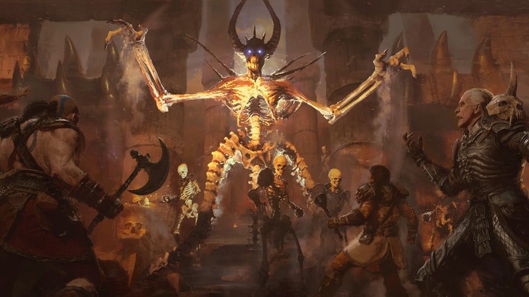 Diablo 2 Resurrected z pełną pulą postaci. Mod pozwalał testować wszystkie klasy