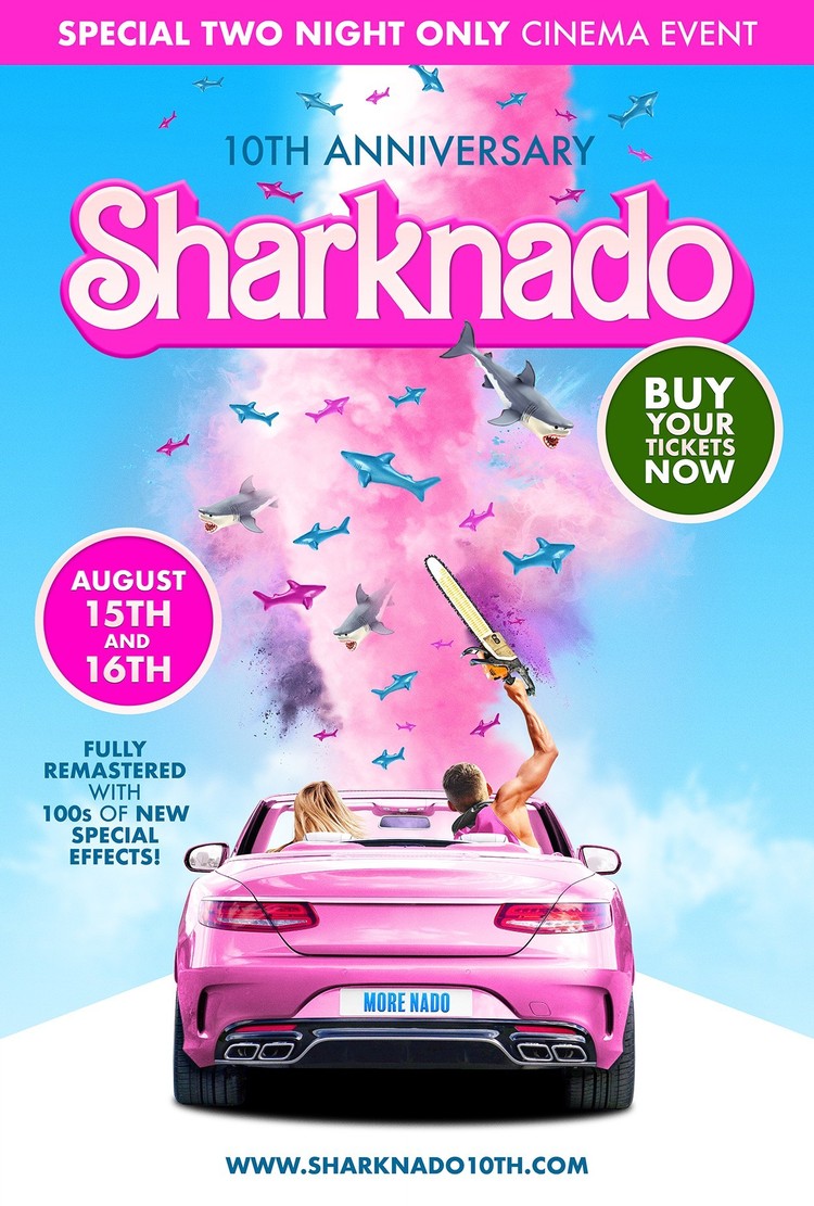 Sharknado powraca w zremasterowanej wersji z okazji 10-lecia premiery, Kultowe Sharknado powraca z okazji 10-rocznicy. Twórcy nabijają się z Barbie