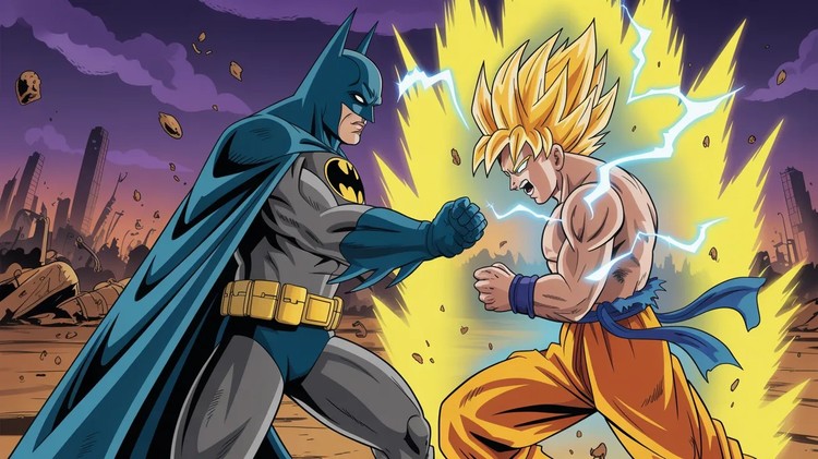 Batman kontra Goku – grafika wygenerowana przez AI
