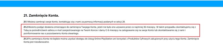 PlayStation – regulamin