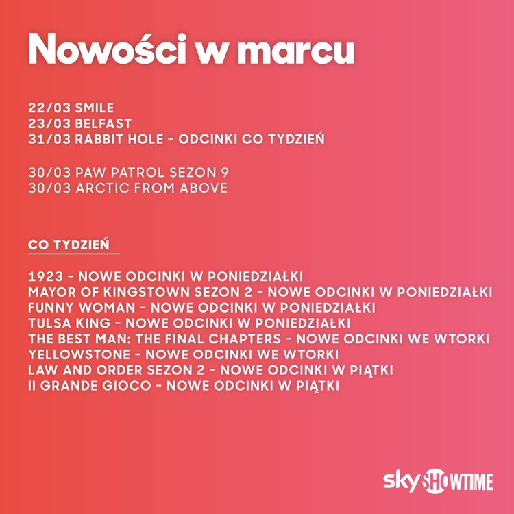 Belfast jeszcze w marcu na SkyShowtime, SkyShowtime z kolejnymi nowościami w marcu. Głośna produkcja wkrótce w ofercie