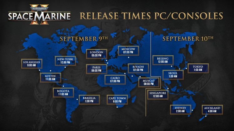 Warhammer 40,000: Space Marine 2 – godziny premiery