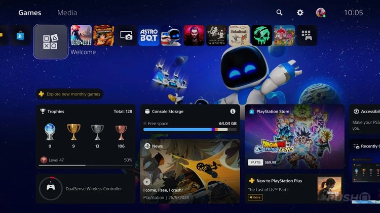 PlayStation 5 – nowe menu