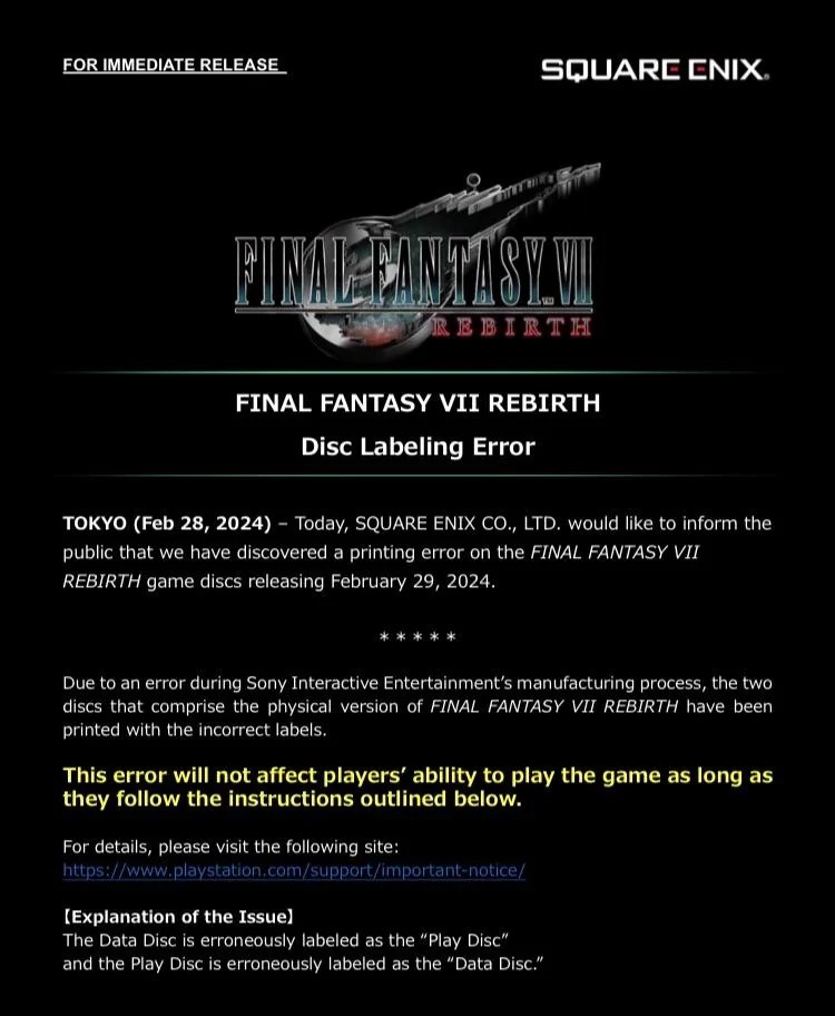 Premiera gry Final Fantasy 7 Rebirth, Premiera gry Final Fantasy VII Rebirth. Problemy z trybem wydajności i wydaniem fizycznym