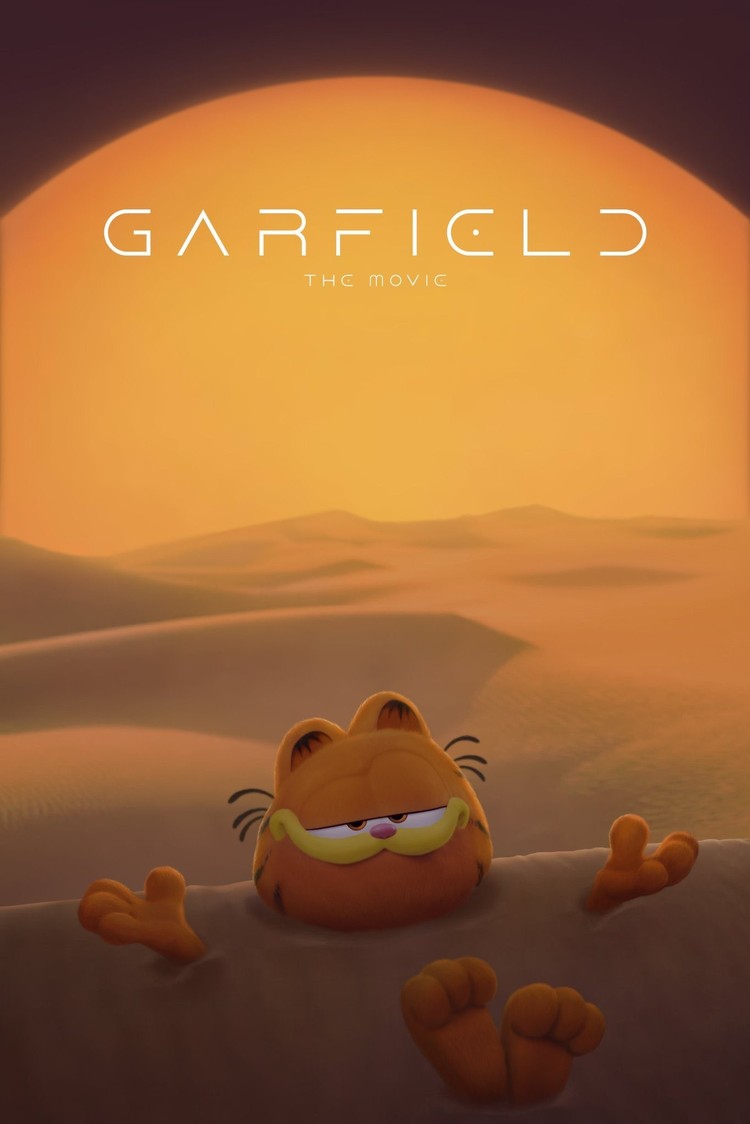 Garfield – nowy plakat parodiujący Diunę 2, Garfield też parodiuje Diunę 2. Pustynna planeta jako wielka kocia kuweta