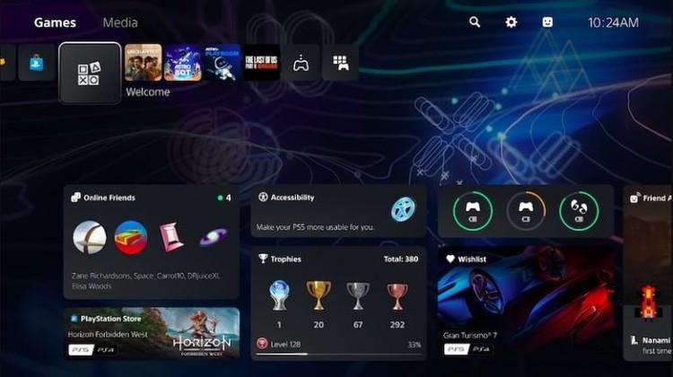 PlayStation 5 – nowe menu