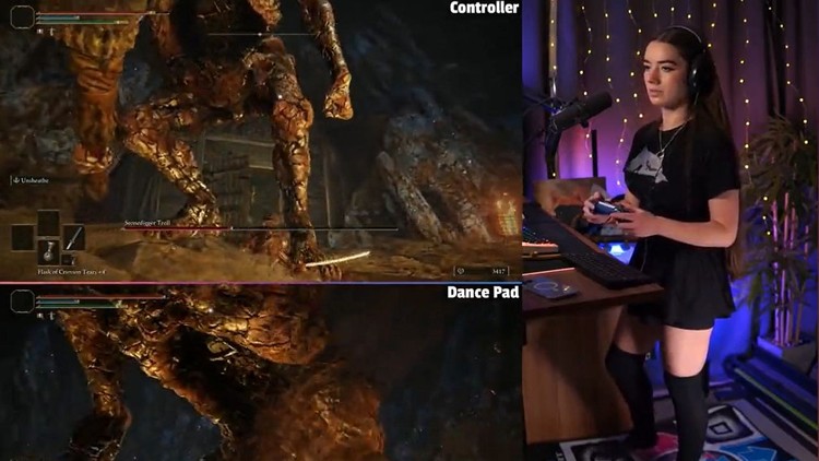 Elden Ring – streamerka próbuje ukończyć grę na macie do tańczenia i PS5 jednocześnie 