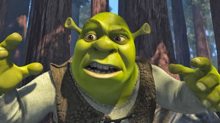 Gdzie Shrek czyta bajkę o klątwie księżniczki na początku filmu?