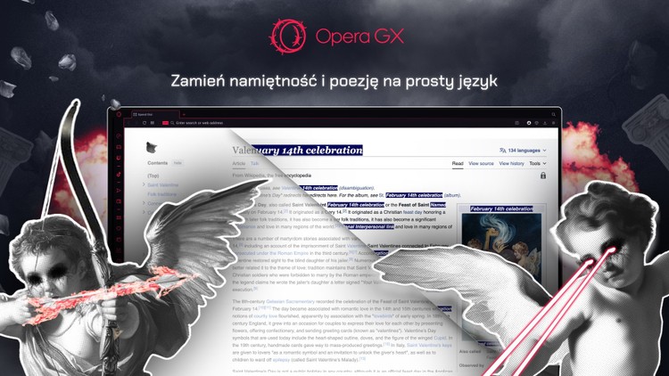 Opera GX wprowadza anty-walentynkowe rozszerzenie „HeartBlocker”.