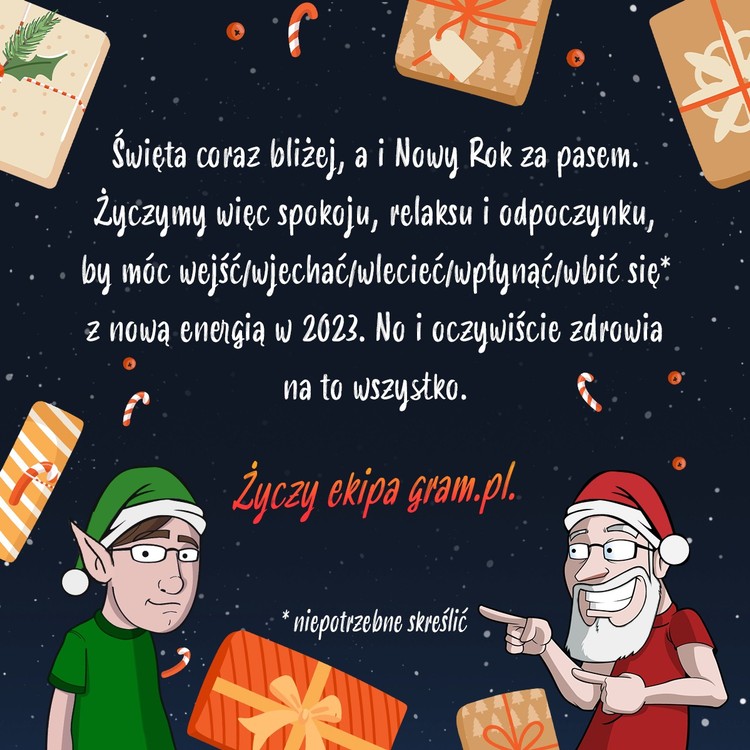Świąteczno-noworoczne życzenia od redakcji gram.pl, Gram.pl życzy Wesołych Świąt Bożego Narodzenia i szczęśliwego Nowego Roku!