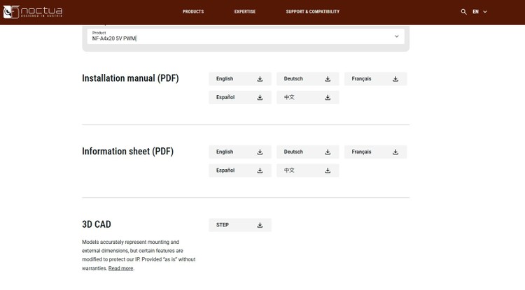 Noctua udostępnia modele 3D w CAD swoich wentylatorów, ale...