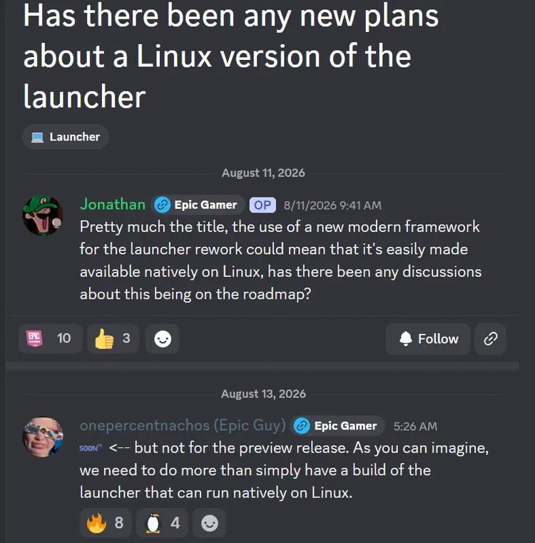 Epic Games Store w drodze na Linuxa, ale tym razem natywnie.