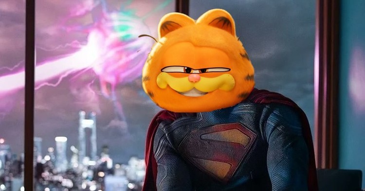 Garfield parodiuje pierwsze zdjęcie Supermana. Ten kot nie chce zostać superbohaterem