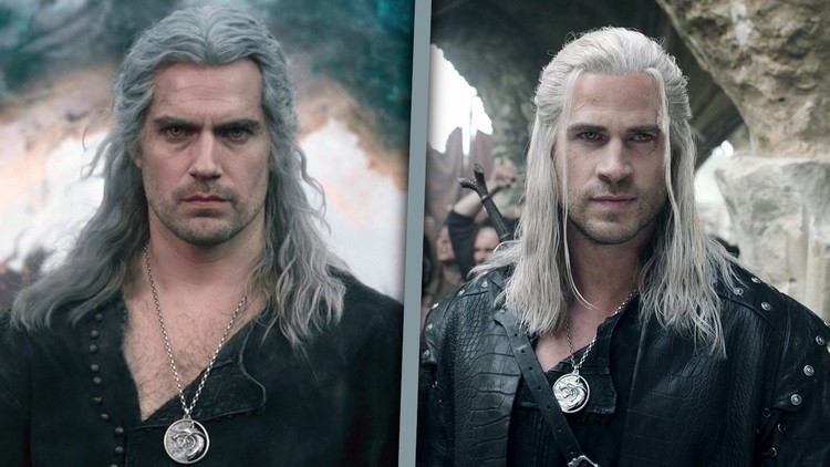 Henry Cavill i Liam Hemsworth jako Geralt