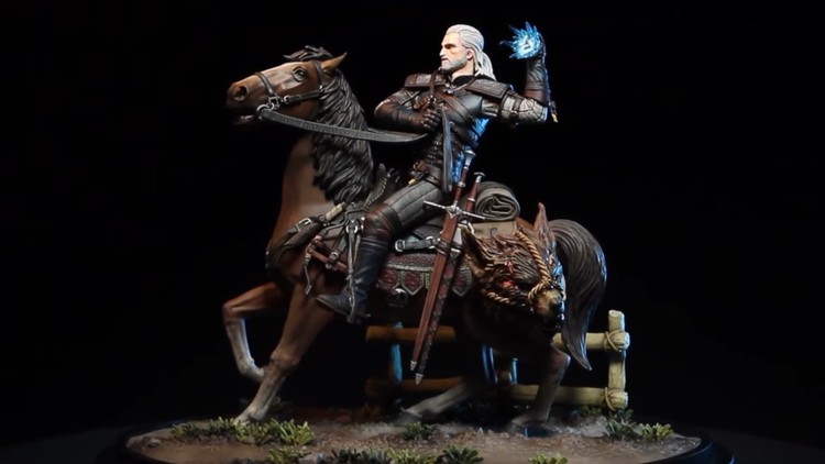 Nadchodzi kolejna figurka z Wiedźmina 3: Dziki Gon. Bohaterami Geralt i Płotka