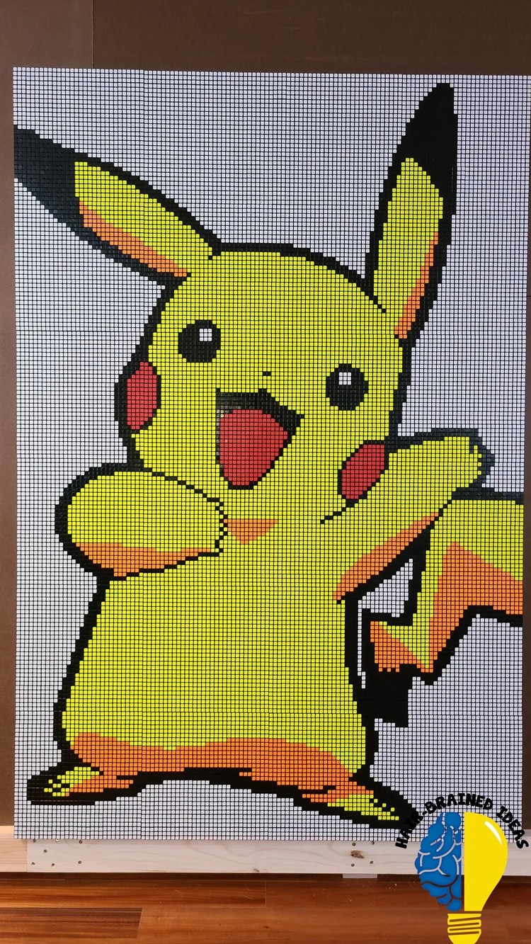 Chcielibyście mieć takiego Pikachu na ścianie?, Ogromny portret Pikachu z 2400 kostek Rubika