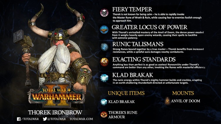 Thorek Ironbrow wesprze krasnoludy w Total War Warhammer 2