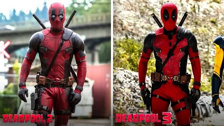 Deadpool 3 – porównanie nowego stroju bohatera, Deadpool otrzyma nowy kostium w trzeciej części. Zdjęcia prezentują odświeżony strój