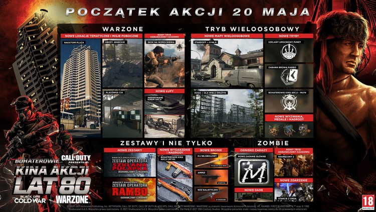 Masa nowości w Call of Duty: Cold War/Warzone. Do gry trafi Rambo i John McClane