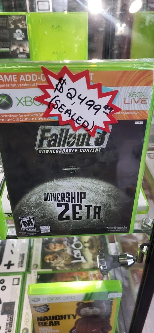 Sprzedawanie DLC za 2500 dolarów to już szaleństwo, prawda?, Zapieczętowana kopia DLC do Fallout 3 sprzedawana za... 2500 dolarów. Nikt nie wie dlaczego