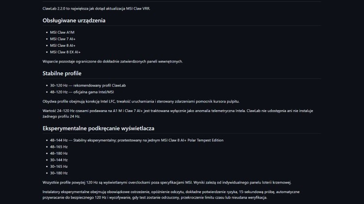 Duża aktualizacja narzędzia dla konsol MSI Claw