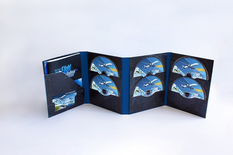 Microsoft Flight Simulator w wydaniu pudełkowym z... 10 dwuwarstwowymi płytami