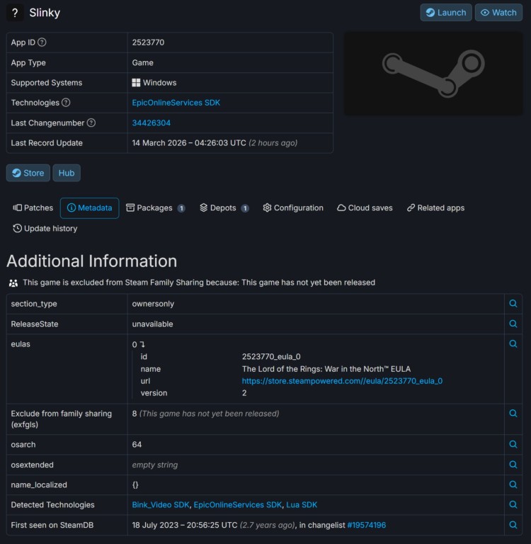 Steam – Projekt Slinky to Władca Pierścieni: Wojna na Północy Remastered?