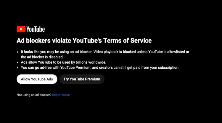 YouTube rozpoczyna globalną walkę z blokowaniem reklam, YouTube wzmacnia ochronę przed blokowaniem reklam. Walka z adblockami
