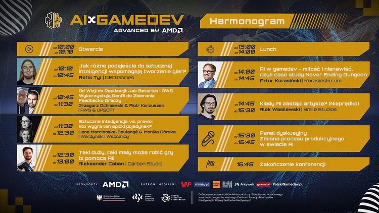 Eksperci o AI w gamedevie: od wizji po prawo, AI x GAMEDEV advanced by AMD – oto prelegenci konferencji o sztucznej inteligencji