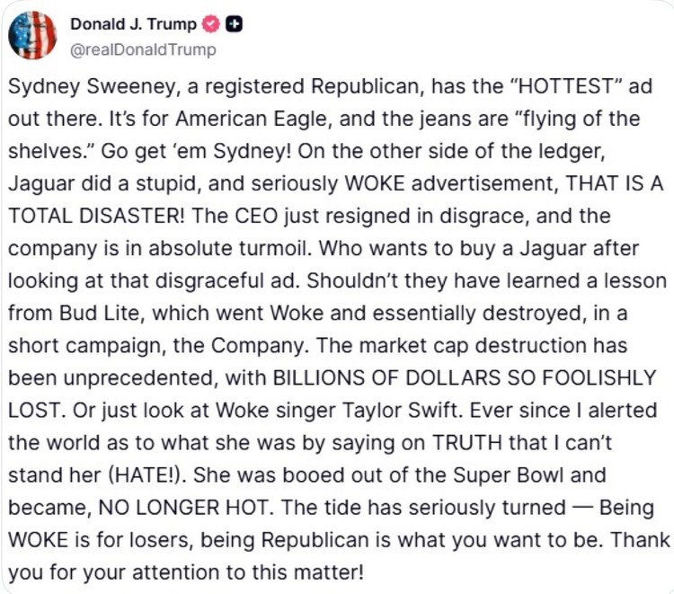 Komentarz Donalda Trumpa w oryginalnej wersji