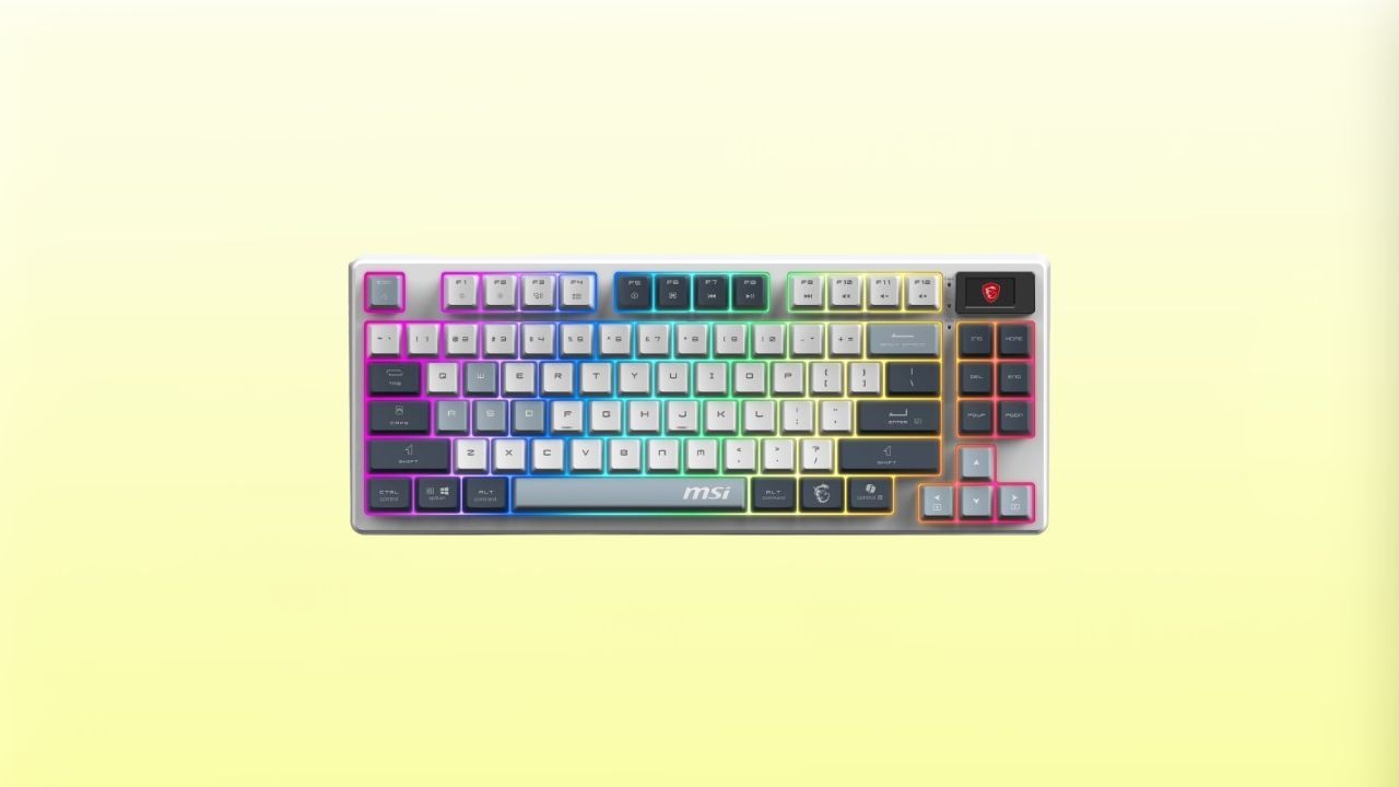 Klawiatura mechaniczna MSI Forge GK600 TKL SKY taniej w sklepie Media Expert