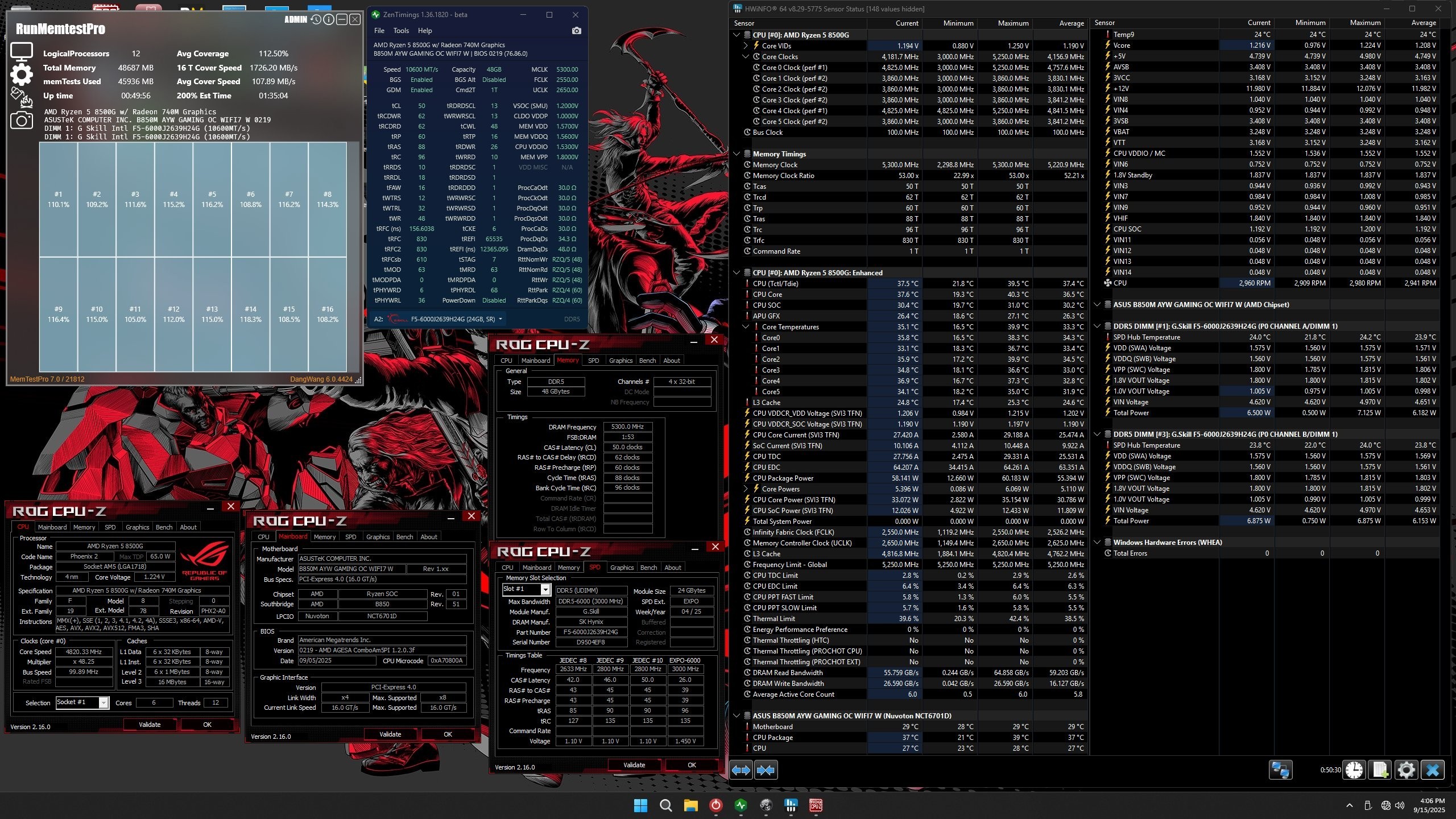 Pamięć Ram DDR5 od G.Skill osiągnęła wynik 10600 MT/s!